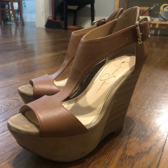 Jessica Simpson Brown Wedges - Picture 1 of 5